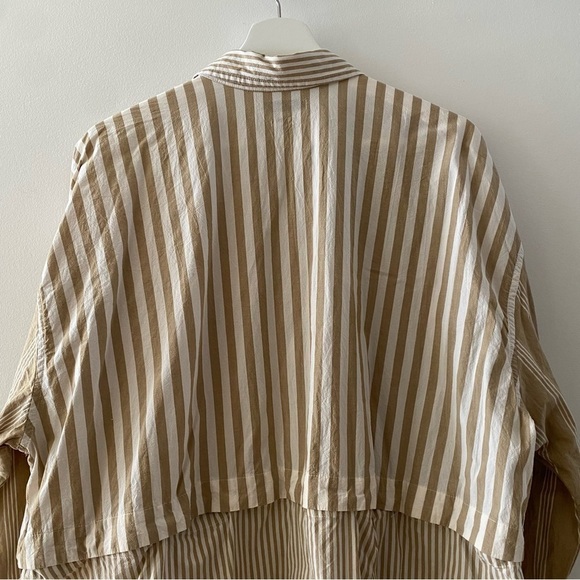 Madewell Modular Oversized Button-Up Shirt in Mixed Stripe Women's Size XL - Picture 6 of 10